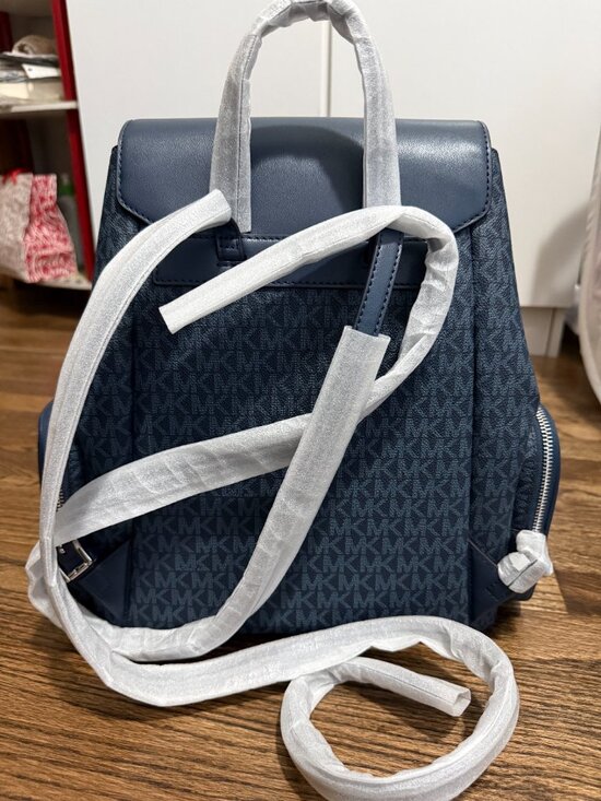 Michael Kors Jet Set Large Logo Backpack-Admiral Bleu